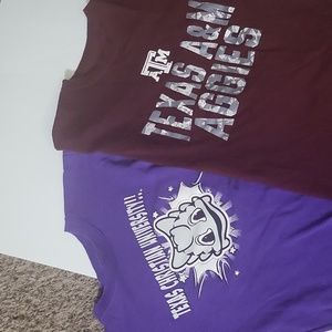 2 college t-shirts size youth M